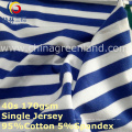 Baumwollspandex-Streifen-Garn färbte Jersey-Gewebe für T-Shirt Kleidergewebe (GLLML268)